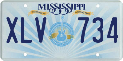 MS license plate XLV734