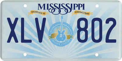 MS license plate XLV802