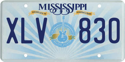 MS license plate XLV830