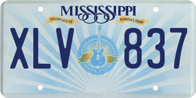 MS license plate XLV837
