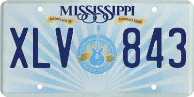MS license plate XLV843