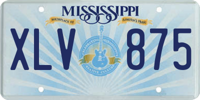 MS license plate XLV875