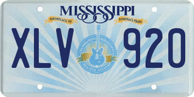 MS license plate XLV920