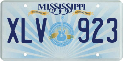 MS license plate XLV923