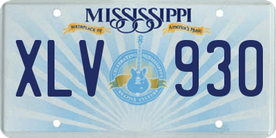 MS license plate XLV930