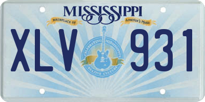 MS license plate XLV931