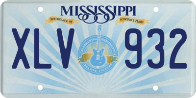 MS license plate XLV932