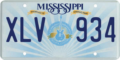 MS license plate XLV934