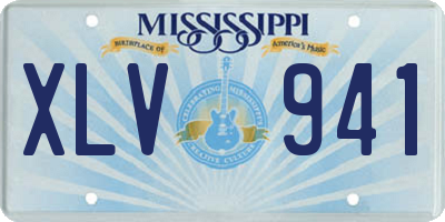 MS license plate XLV941
