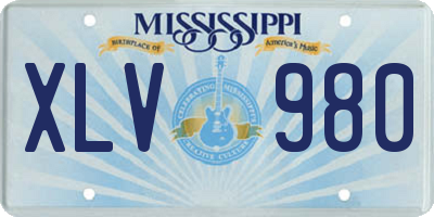 MS license plate XLV980