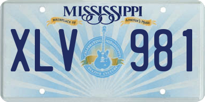 MS license plate XLV981