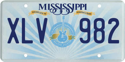MS license plate XLV982