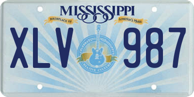 MS license plate XLV987