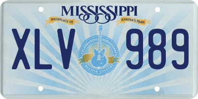 MS license plate XLV989