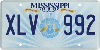 MS license plate XLV992