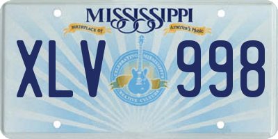 MS license plate XLV998