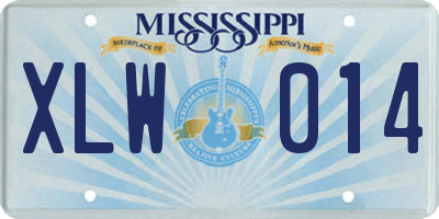 MS license plate XLW014