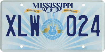 MS license plate XLW024