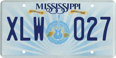 MS license plate XLW027