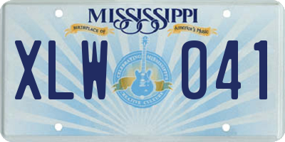 MS license plate XLW041