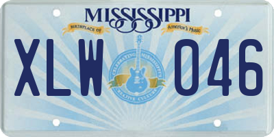 MS license plate XLW046