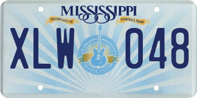 MS license plate XLW048