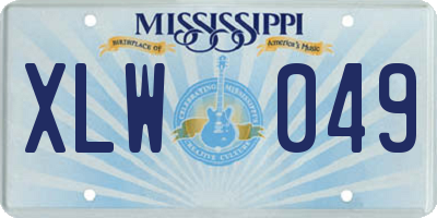 MS license plate XLW049
