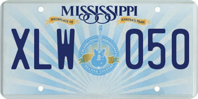 MS license plate XLW050