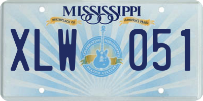 MS license plate XLW051