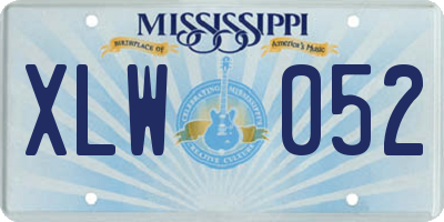 MS license plate XLW052