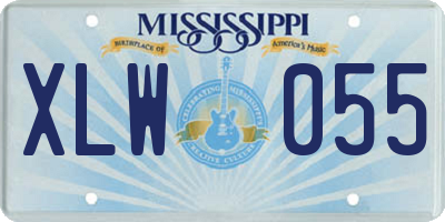 MS license plate XLW055