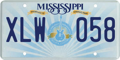 MS license plate XLW058
