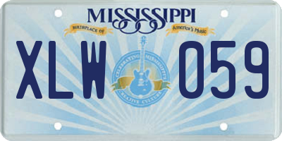 MS license plate XLW059