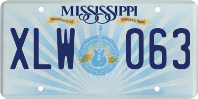 MS license plate XLW063