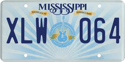 MS license plate XLW064