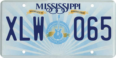 MS license plate XLW065
