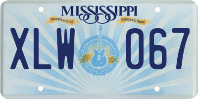 MS license plate XLW067
