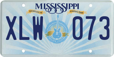 MS license plate XLW073