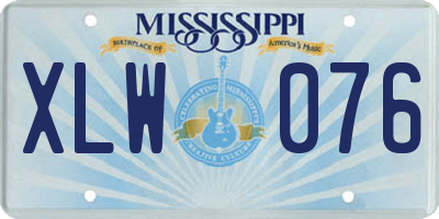 MS license plate XLW076