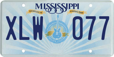 MS license plate XLW077