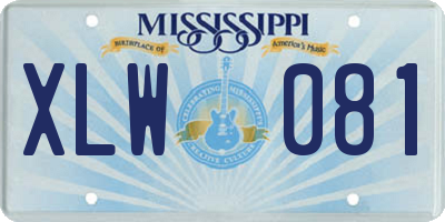 MS license plate XLW081