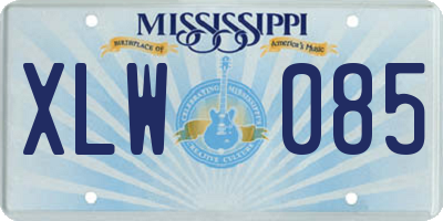 MS license plate XLW085