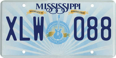 MS license plate XLW088