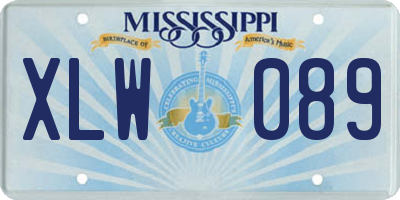MS license plate XLW089