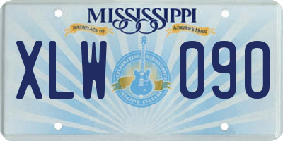 MS license plate XLW090