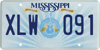 MS license plate XLW091