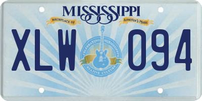 MS license plate XLW094