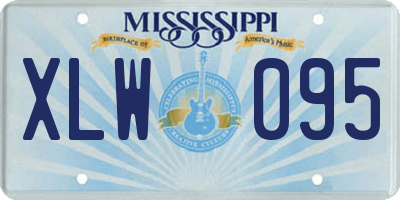 MS license plate XLW095