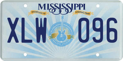 MS license plate XLW096