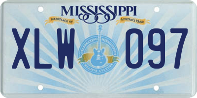 MS license plate XLW097